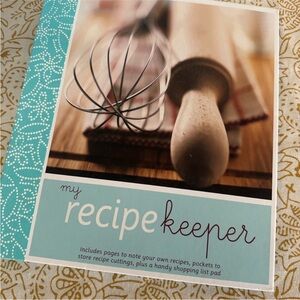 My Recipe Keeper with Whisk Design - Teal Blue and White